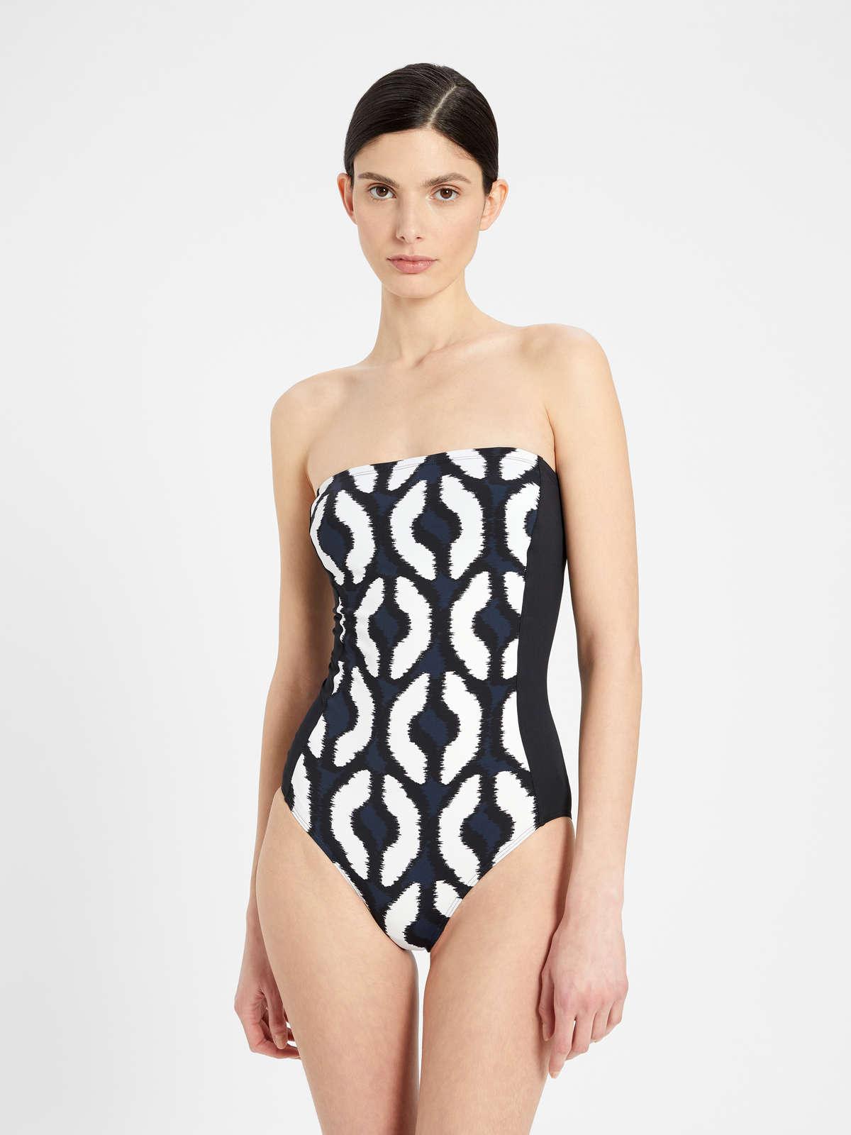 Womens Max Mara Beachwear | One-Piece Bustier Swimsuit Avio