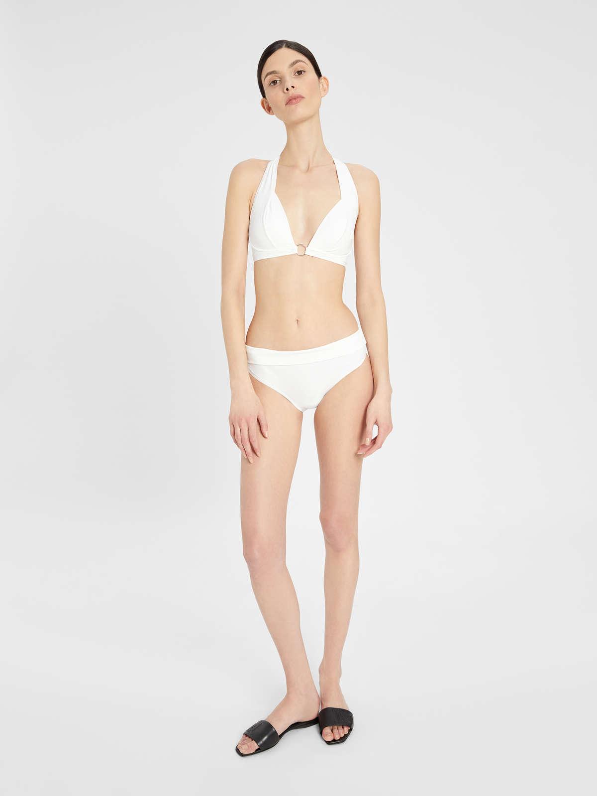 Womens Max Mara Beachwear | Top With Sweetheart Neckline Optical White