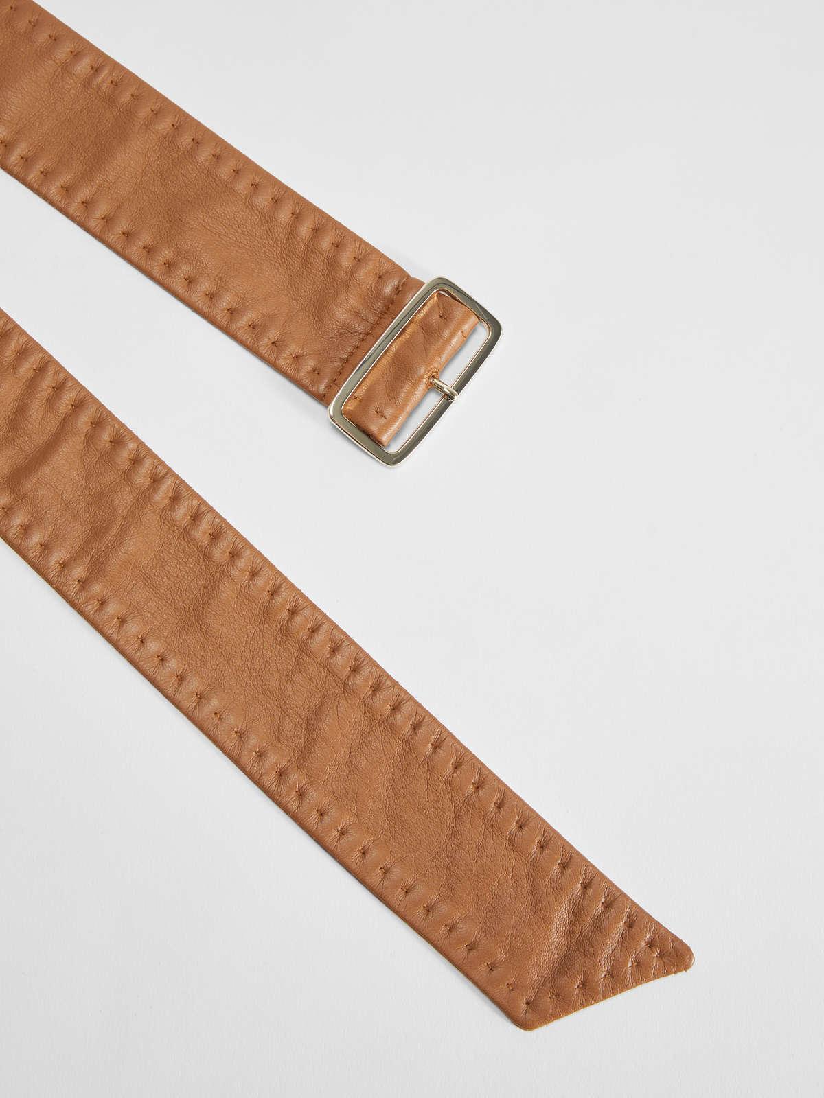 Womens Max Mara Belts | Men’S-Style Nappa Leather Belt With Buckle Caramel