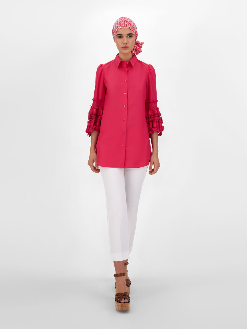 Womens Max Mara Blouses | Cotton Poplin Shirt Shocking Pink