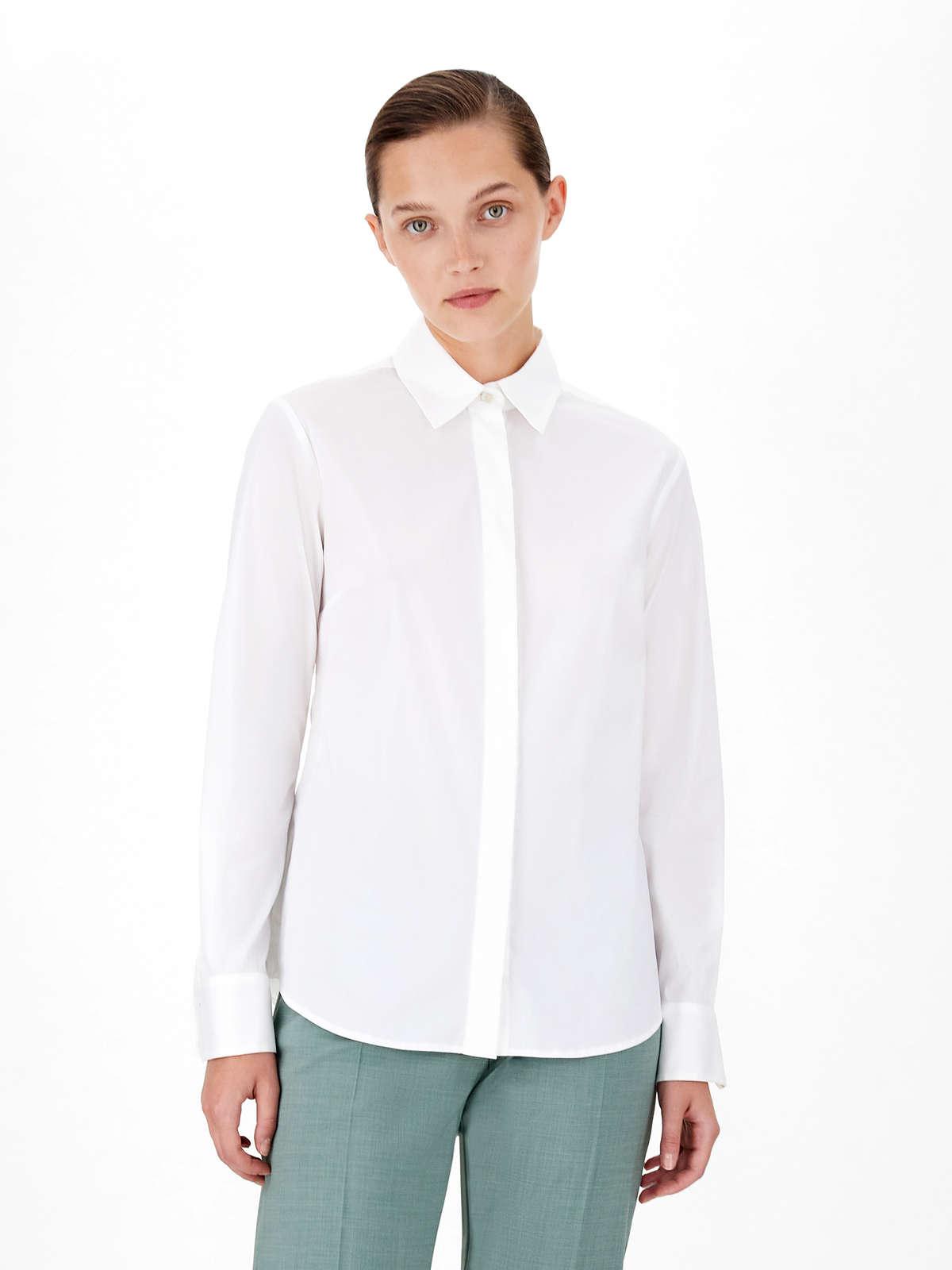 Womens Max Mara Blouses | Stretch Cotton Poplin Shirt Optical White
