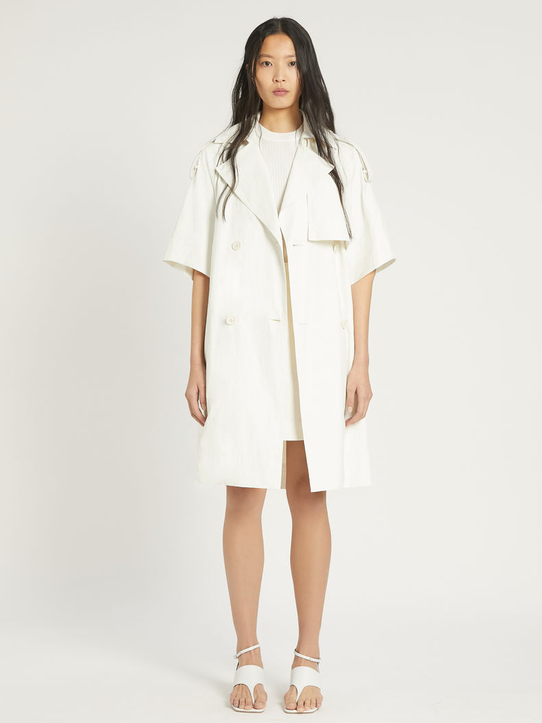 Womens Max Mara Coats | Linen Canvas Trench Coat White