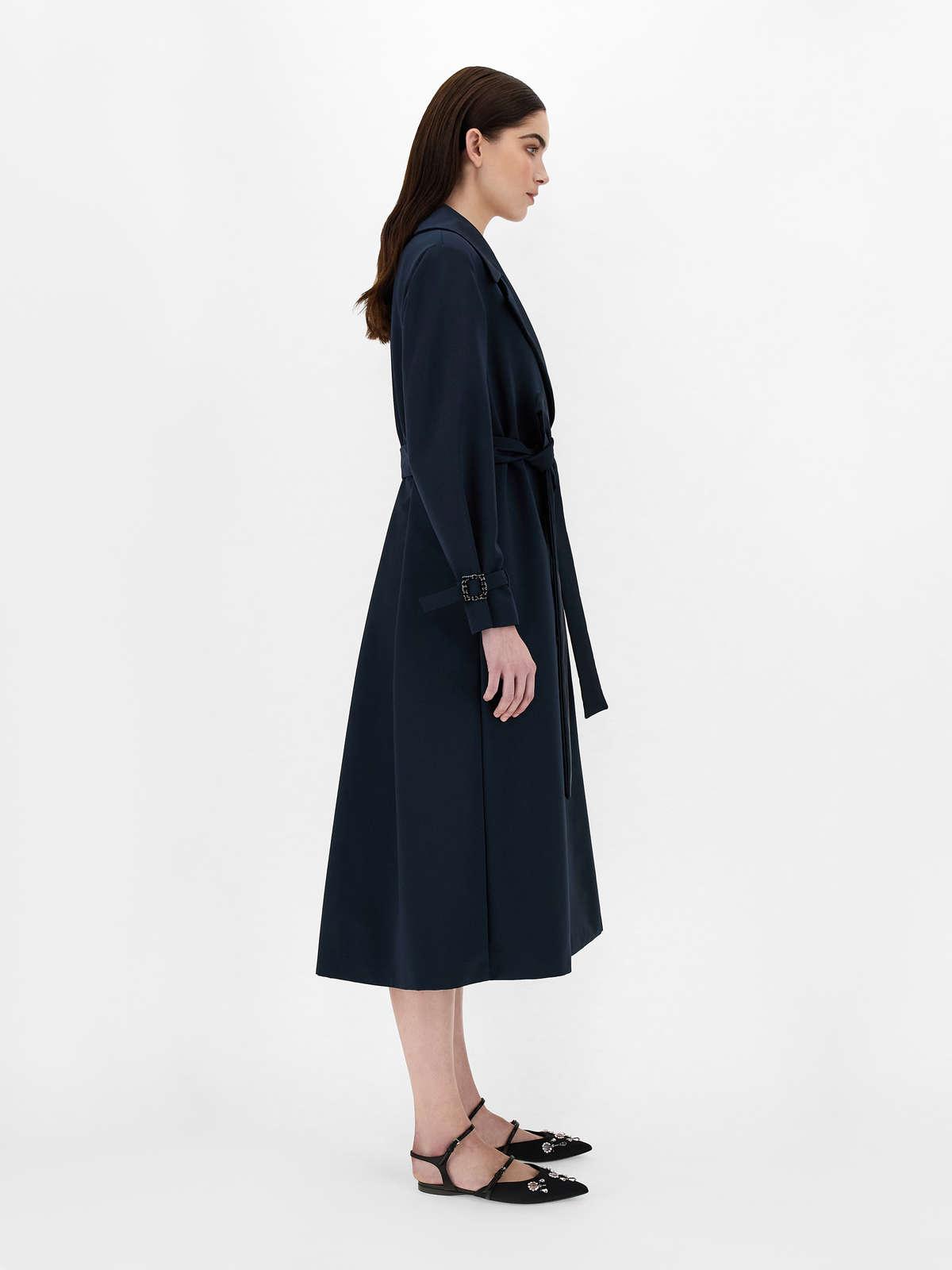 Womens Max Mara Coats | Wool Faille Duster Coat Midnightblue