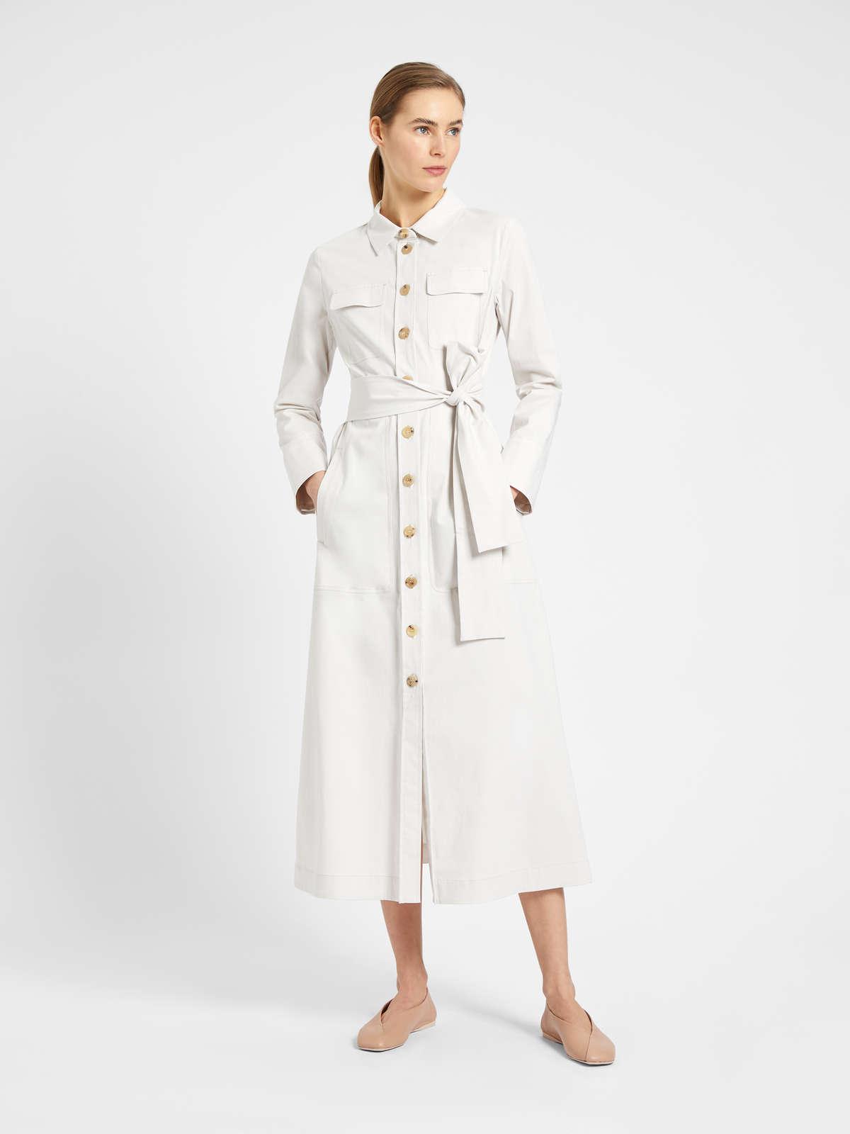 Womens Max Mara Dresses | Cotton Gabardine Dress White