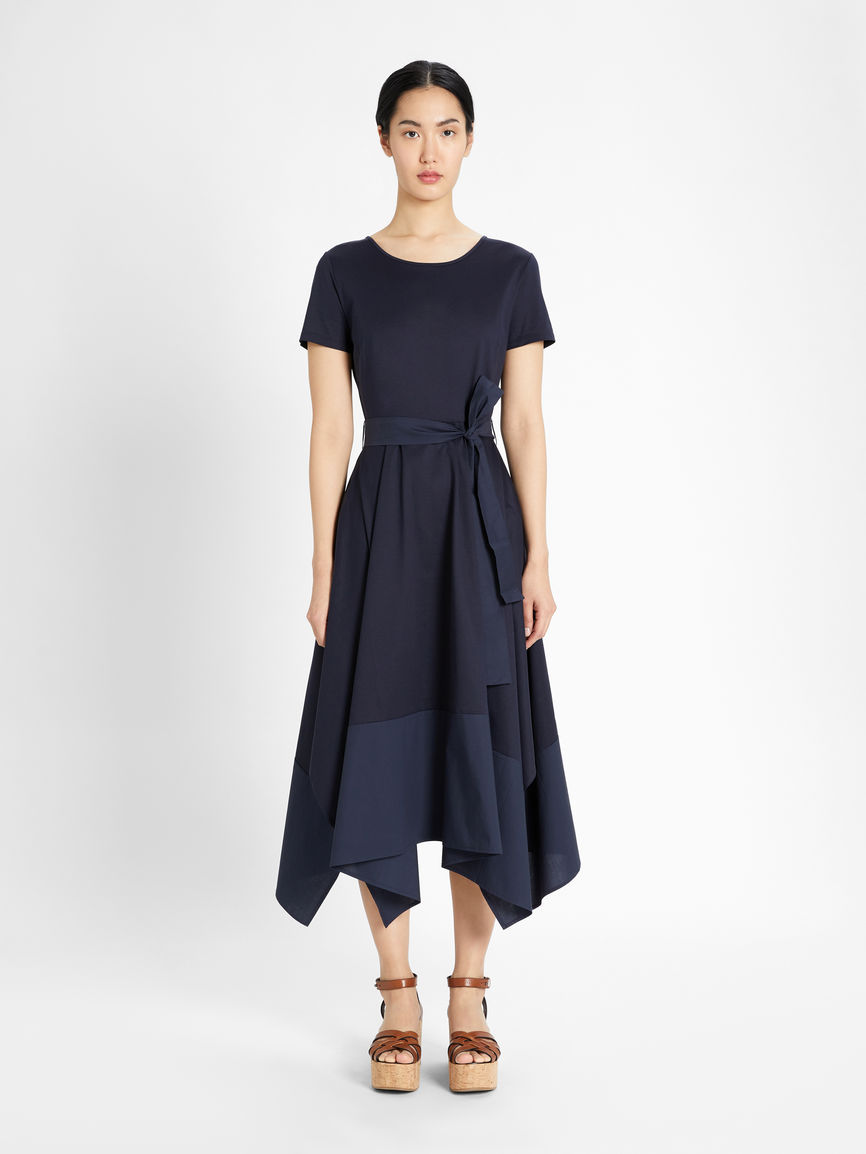 Womens Max Mara Dresses | Cotton Jersey Dress Ultramarine