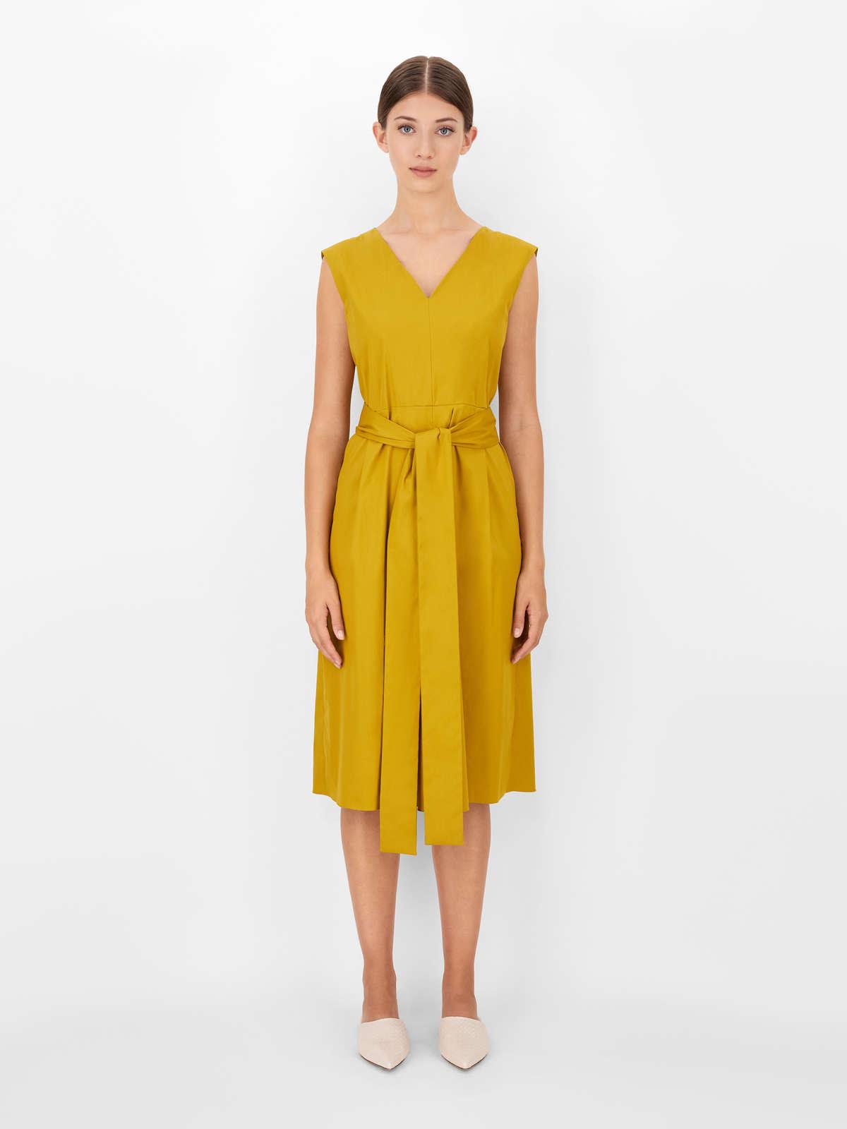 Womens Max Mara Dresses | Cotton Poplin Dress Yellow