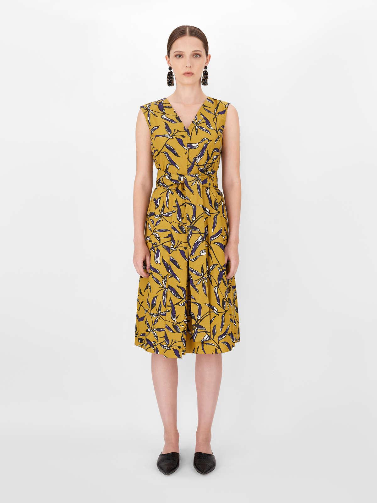 Womens Max Mara Dresses | Cotton Poplin Dress Yellow