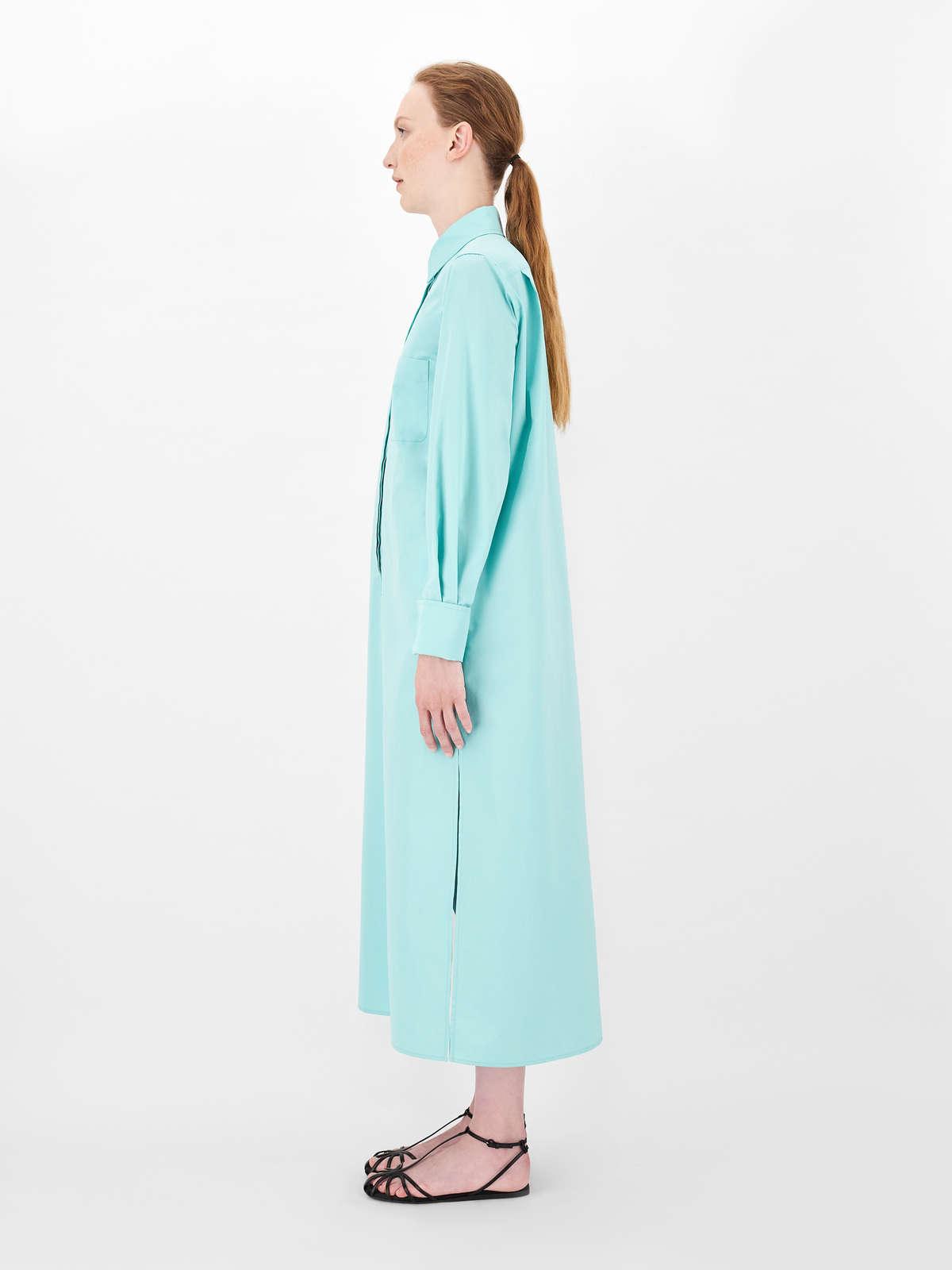 Womens Max Mara Dresses | Cotton Poplin Shirt Dress Turquoise