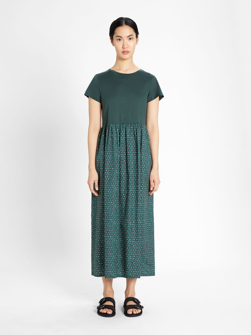 Womens Max Mara Dresses | Jersey And Cotton Poplin Dress Dark Green