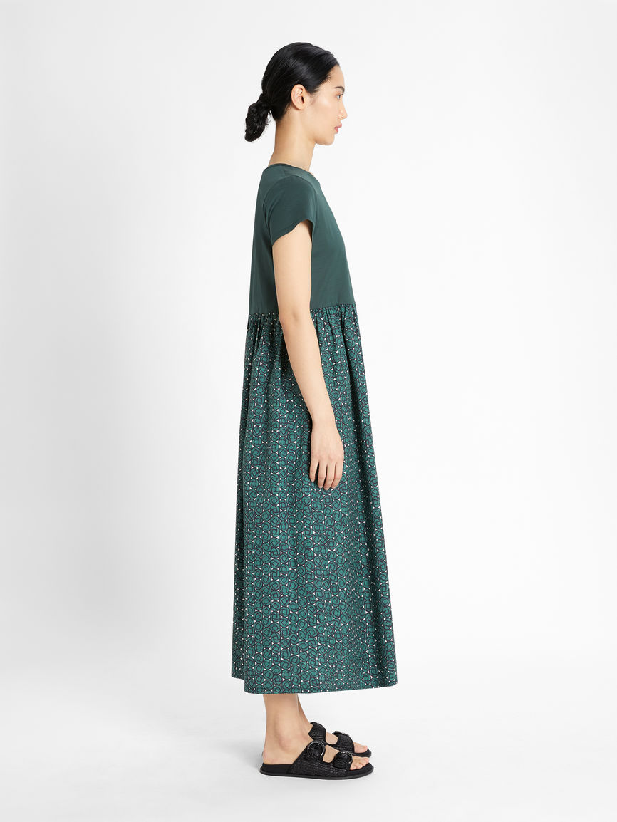 Womens Max Mara Dresses | Jersey And Cotton Poplin Dress Dark Green