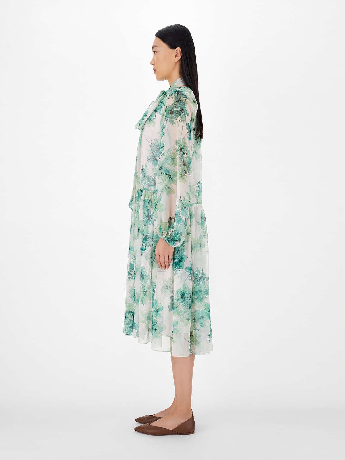 Womens Max Mara Dresses | Pure Silk Georgette Dress Green