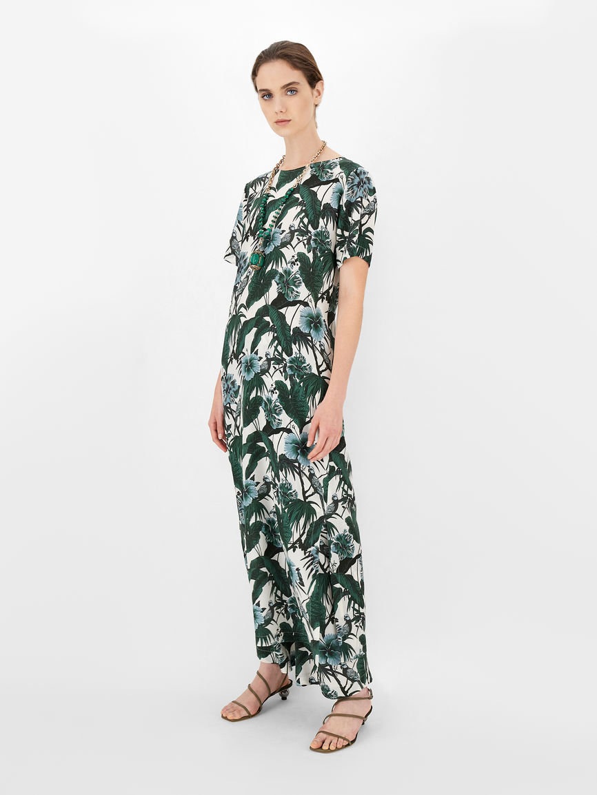 Womens Max Mara Dresses | Silk Crepe De Chine Dress Green