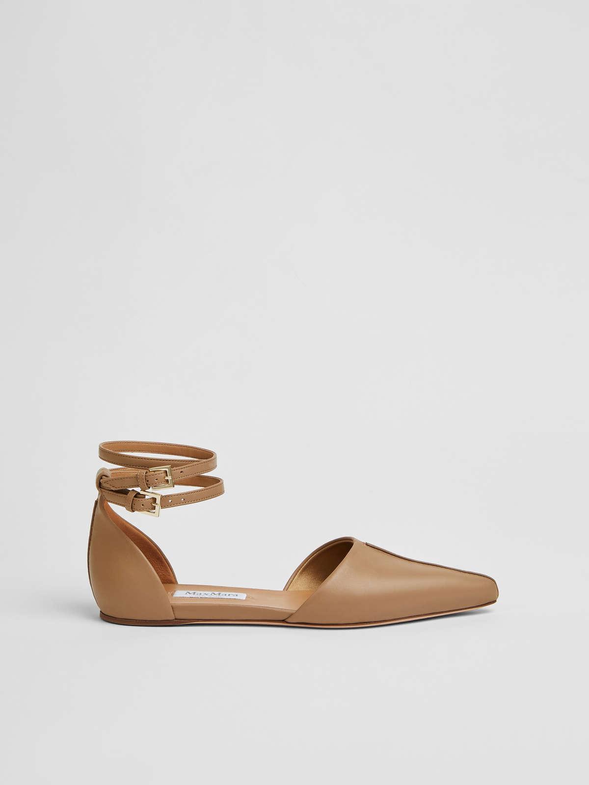 Womens Max Mara Flat Shoes | Nappa Leather Ballerinas Hazelnut Brown