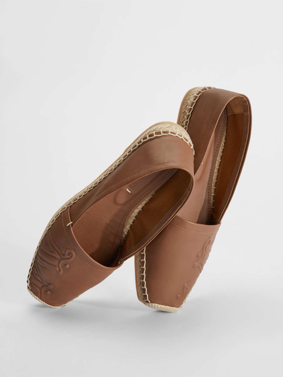 Womens Max Mara Flat Shoes | Nappa Leather Espadrillas Tobacco