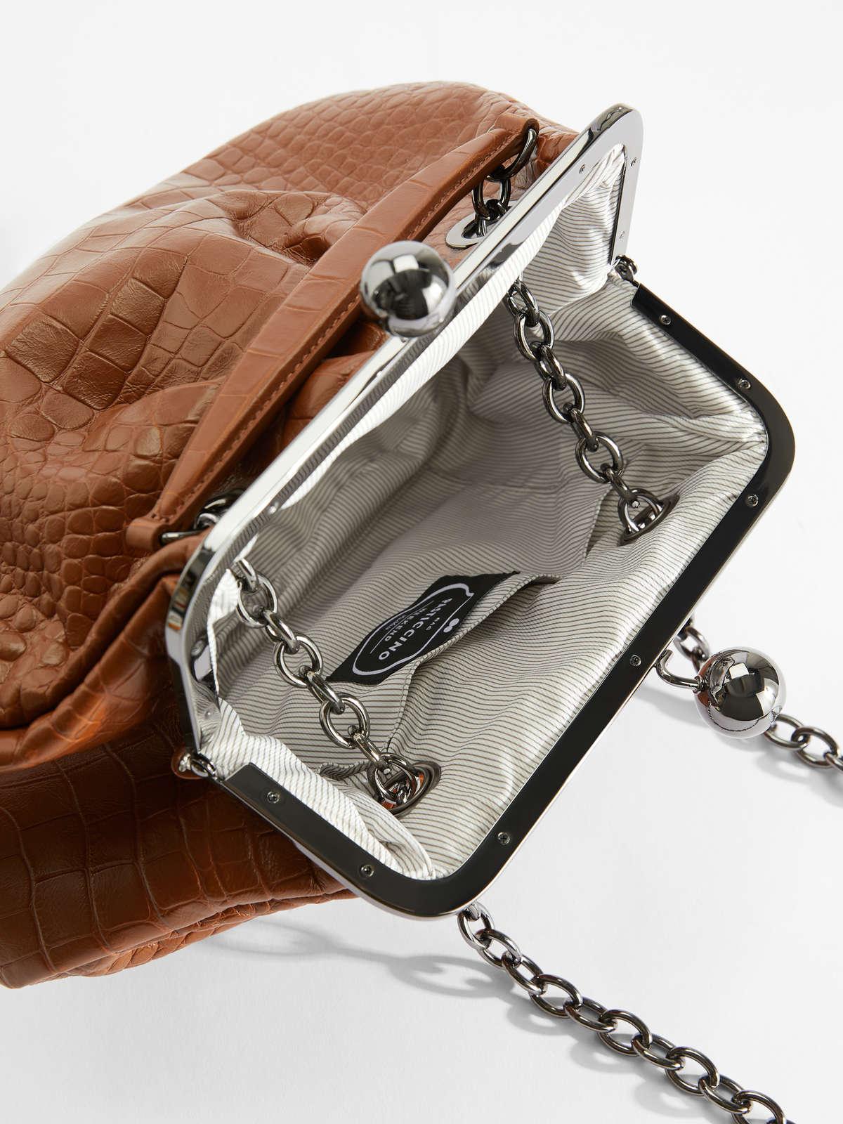 Womens Max Mara Handbags | Pasticcino Bag In Pelle Stampa Coccodrillo Tobacco