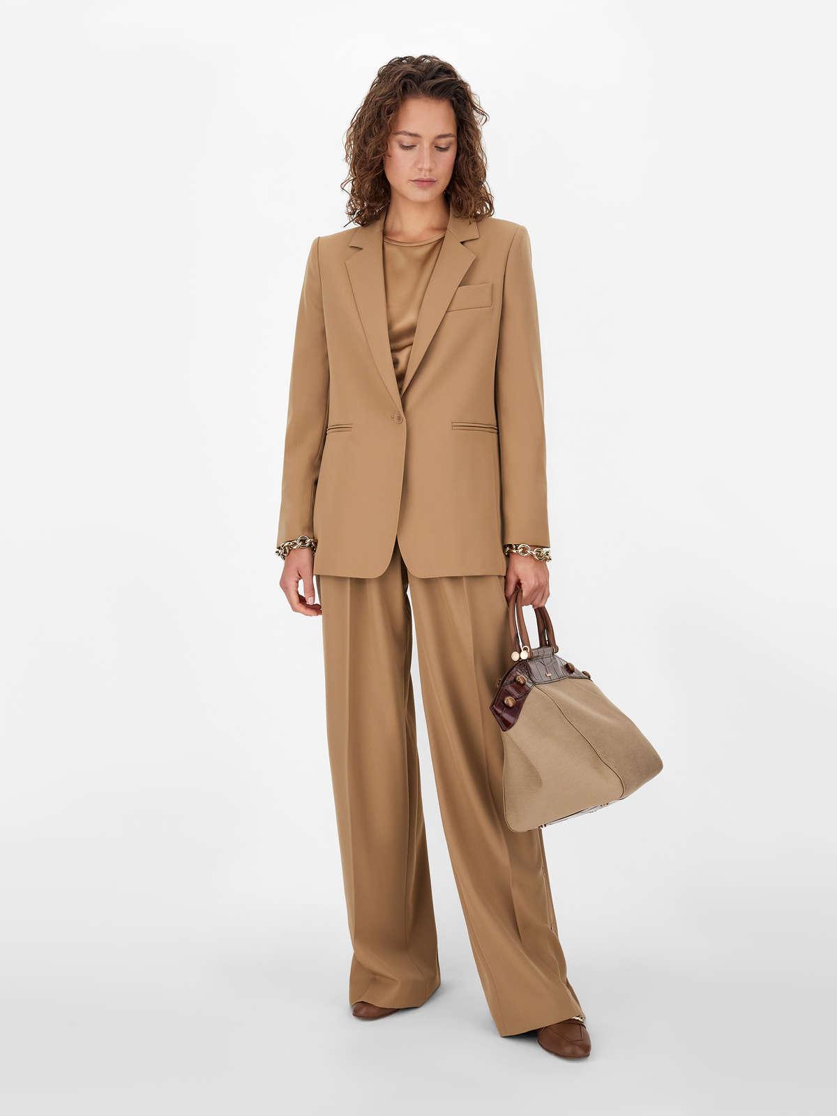Womens Max Mara Jackets And Blazers | Pure Wool Gabardine Blazer Camel