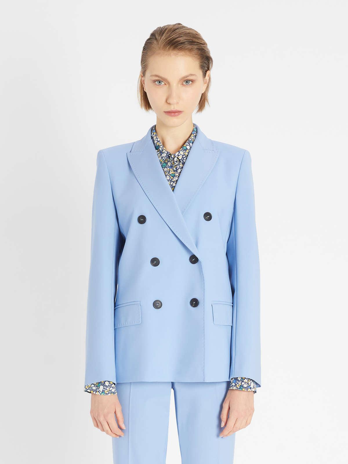 Womens Max Mara Jackets And Blazers | Woollen Cloth Blazer Sky Blue