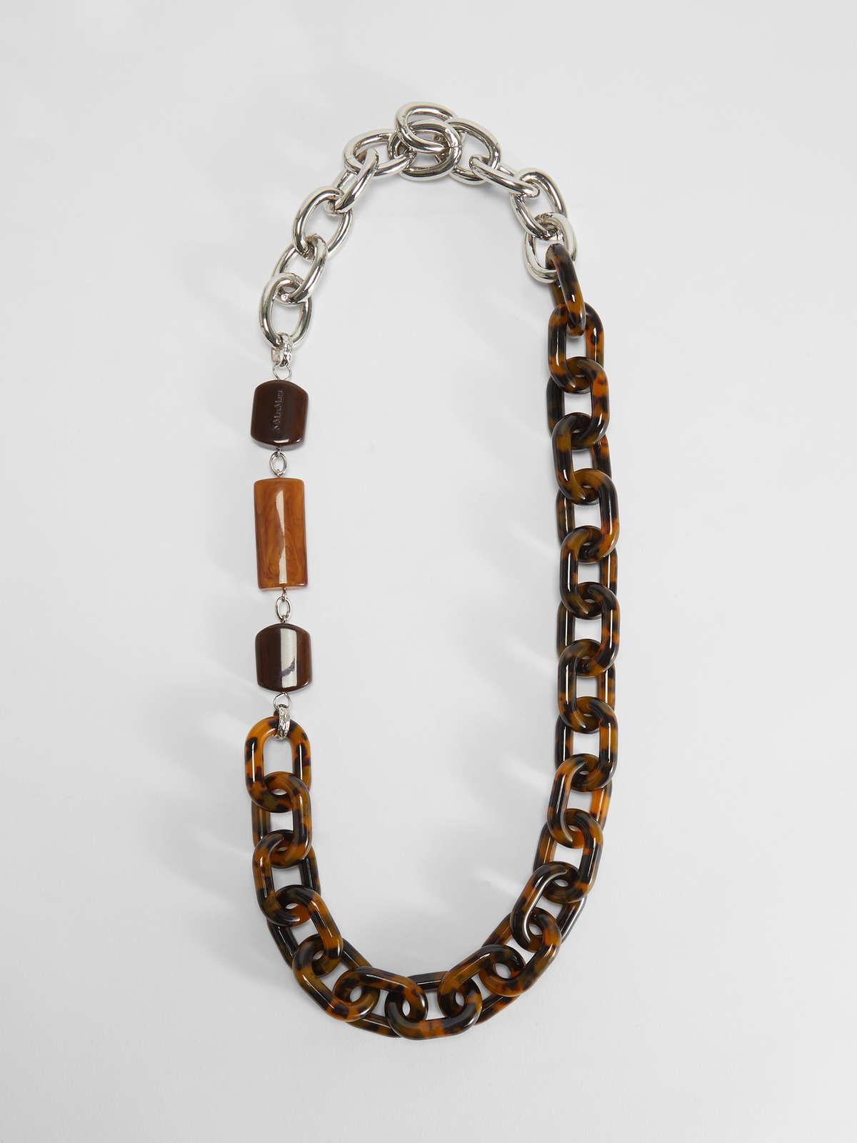 Womens Max Mara Jewelry | Resin And Metallic Necklace Brown