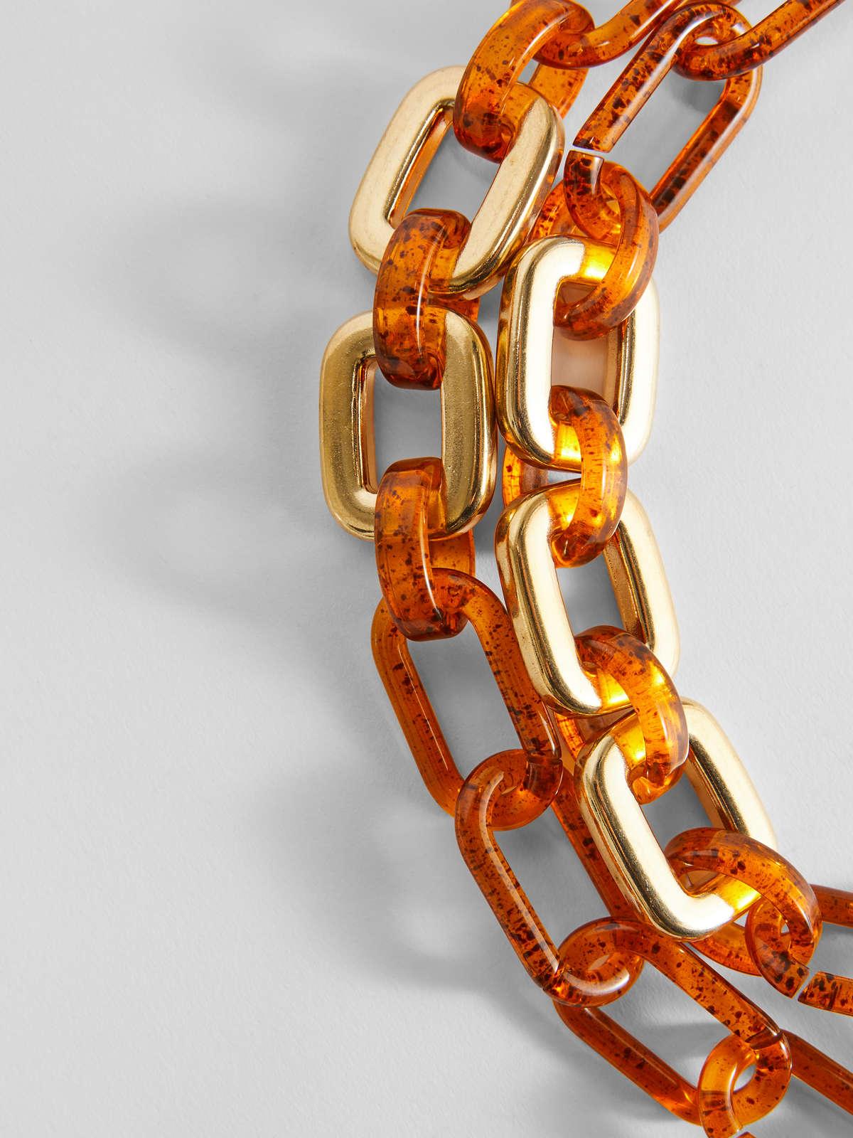 Womens Max Mara Jewelry | Two-Tone Resin Chain Necklace Amber