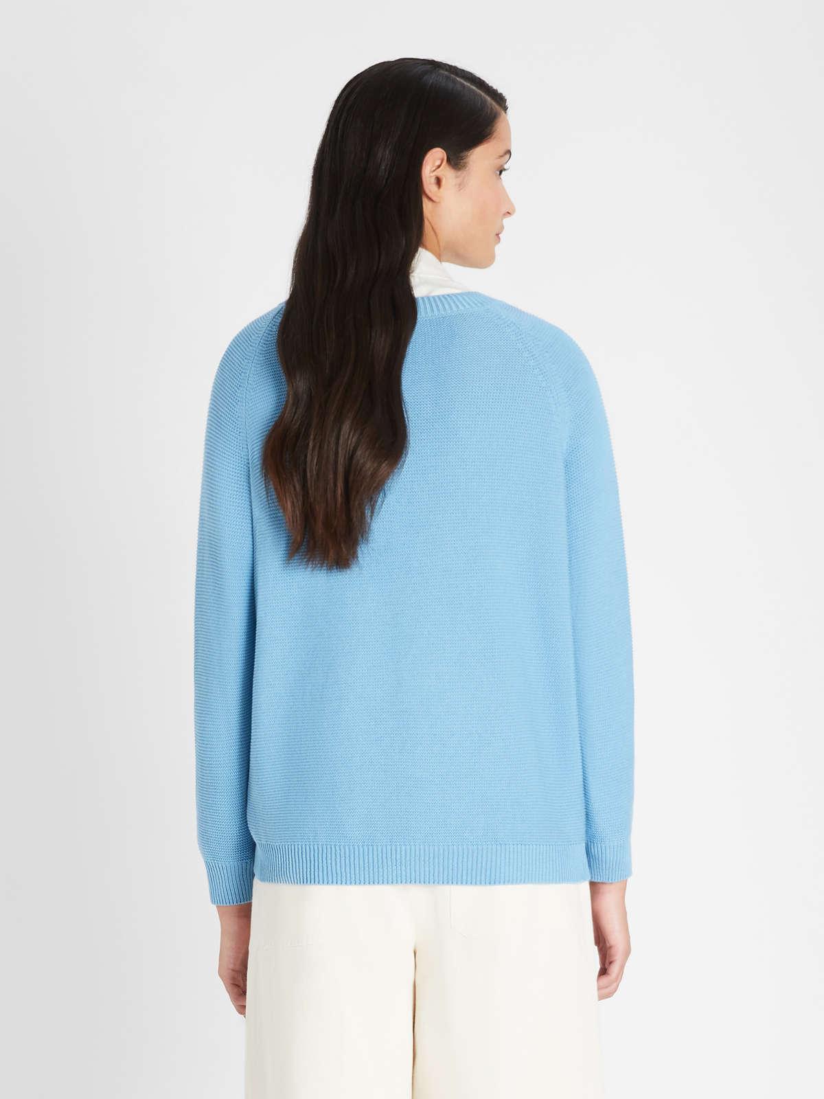 Womens Max Mara Knitwear | Cotton Cordonnet Sweater Sky Blue