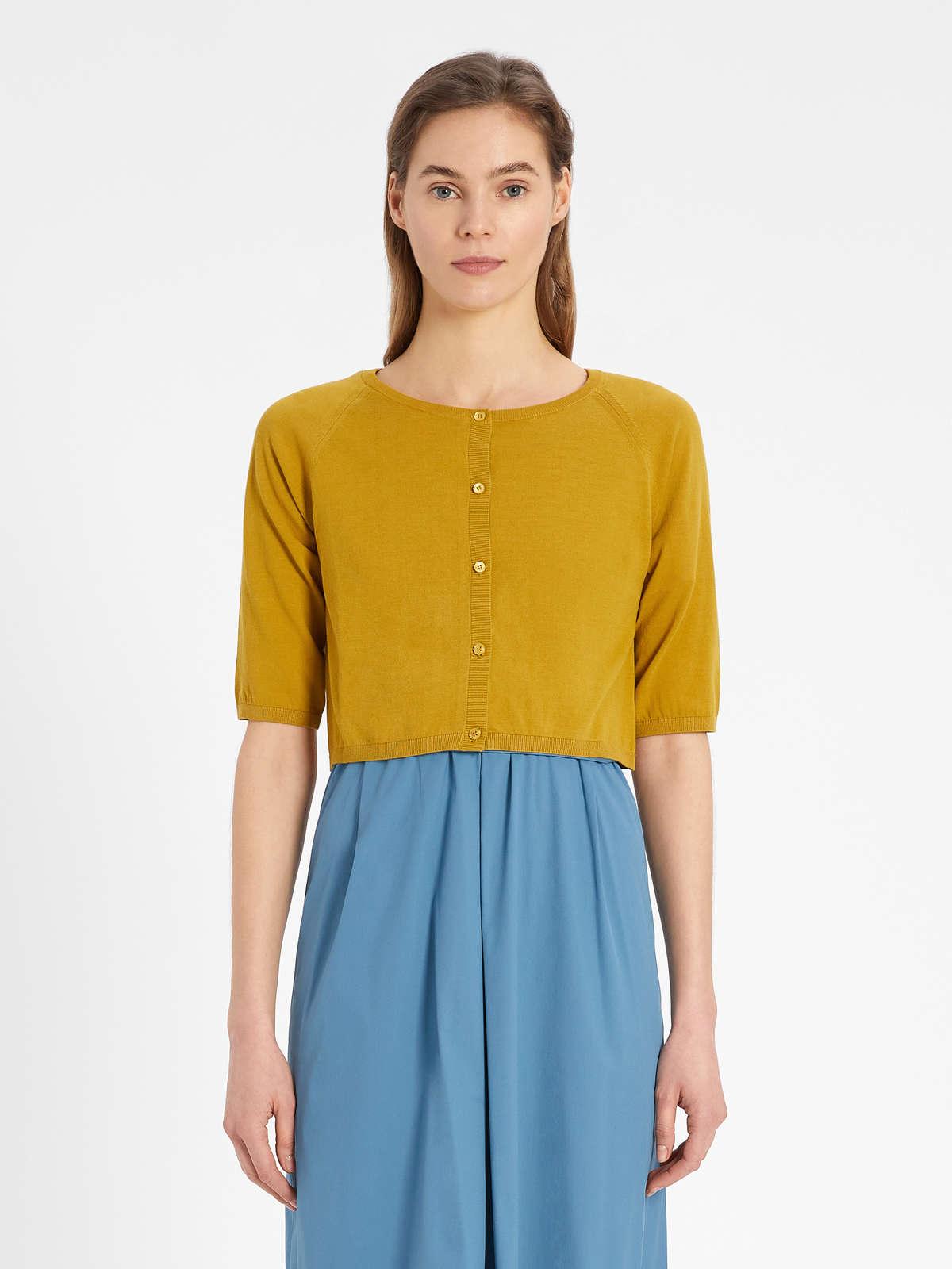 Womens Max Mara Knitwear | Cotton Knit Cardigan Yellow
