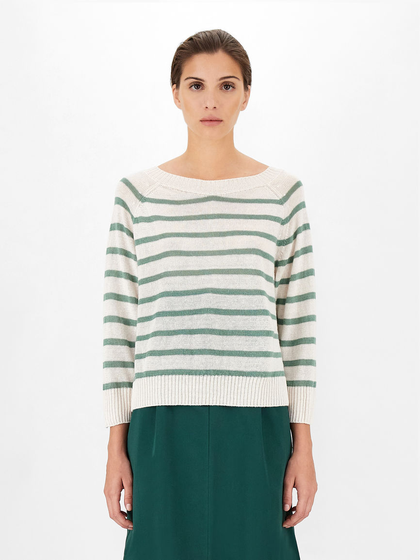 Womens Max Mara Knitwear | Linen Cordonnet Pullover Sage Green