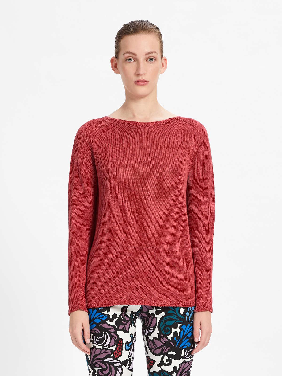 Womens Max Mara Knitwear | Linen Knit Pullover Shocking Pink