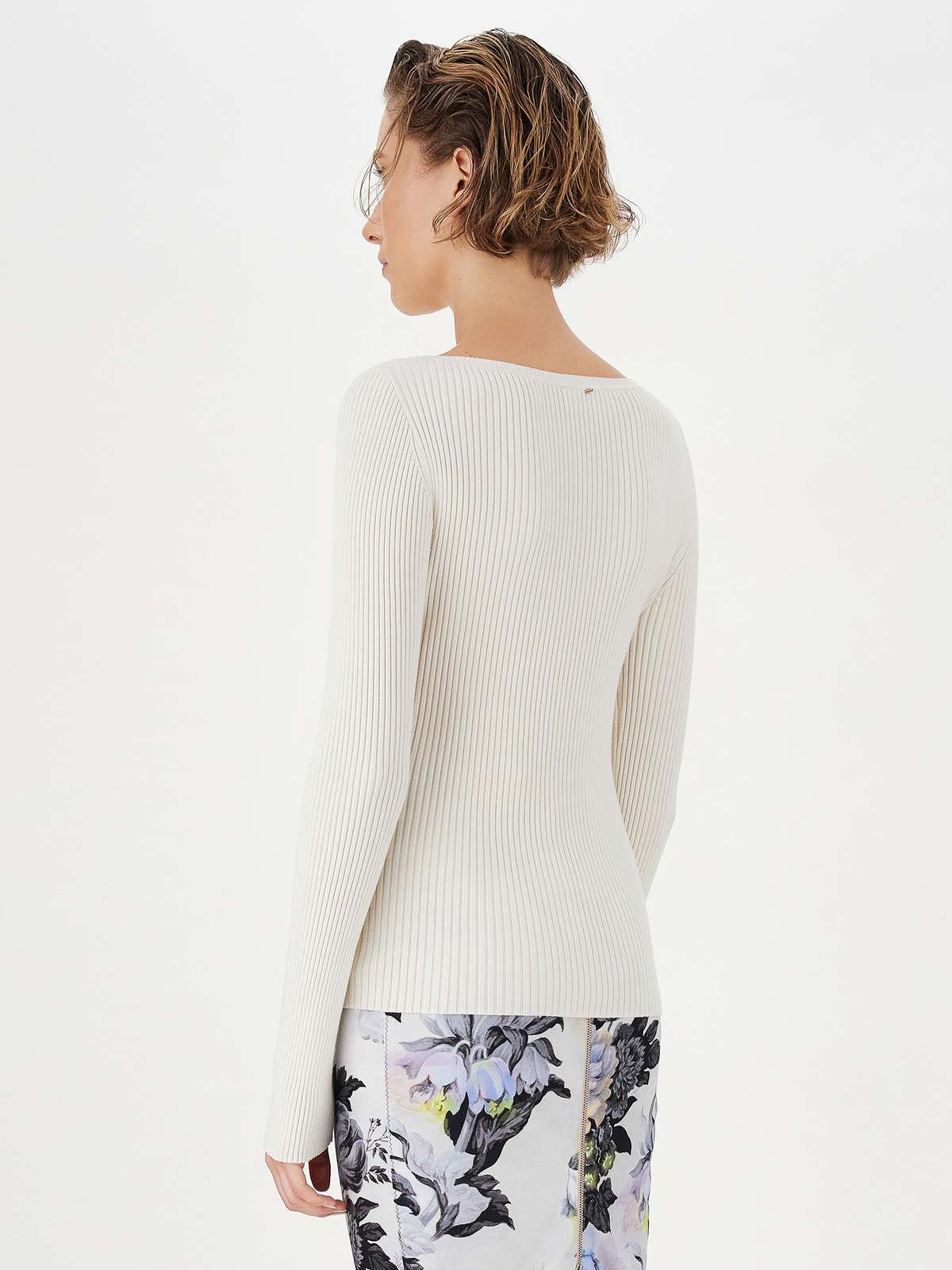 Womens Max Mara Knitwear | Slim-Fit Rib-Knit Sweater Ivory
