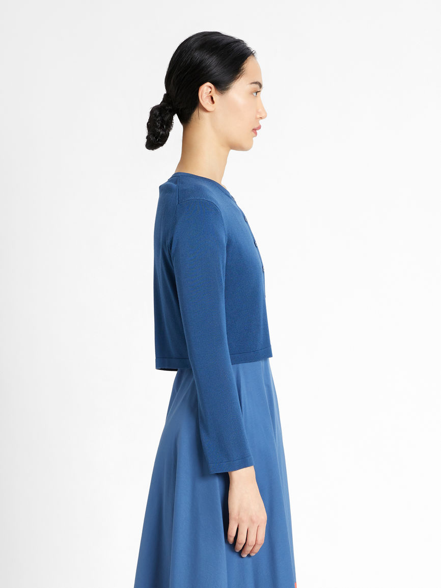 Womens Max Mara Knitwear | Viscose Knit Cardigan China Blue