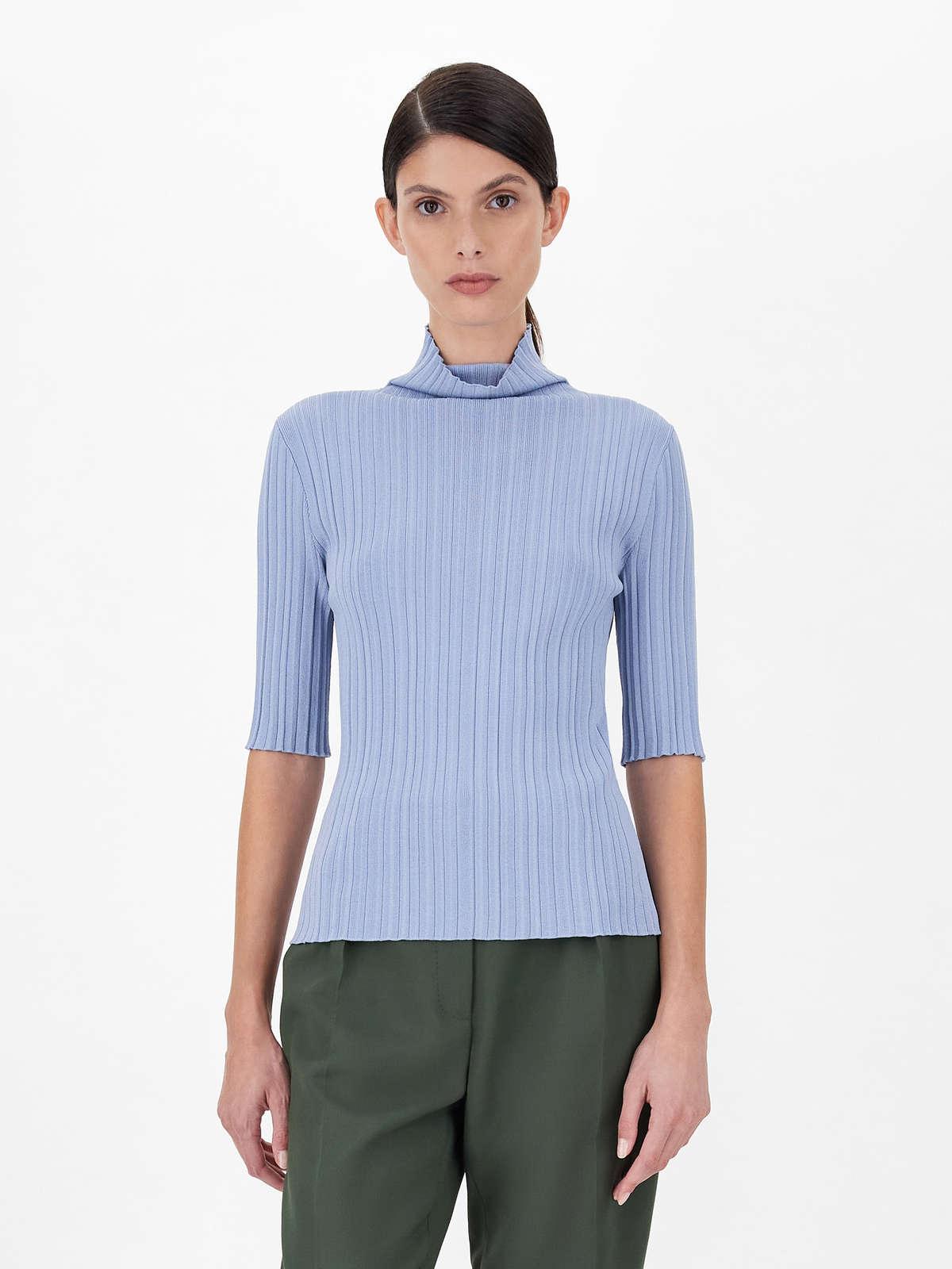Womens Max Mara Knitwear | Viscose Yarn Sweater Light Blue