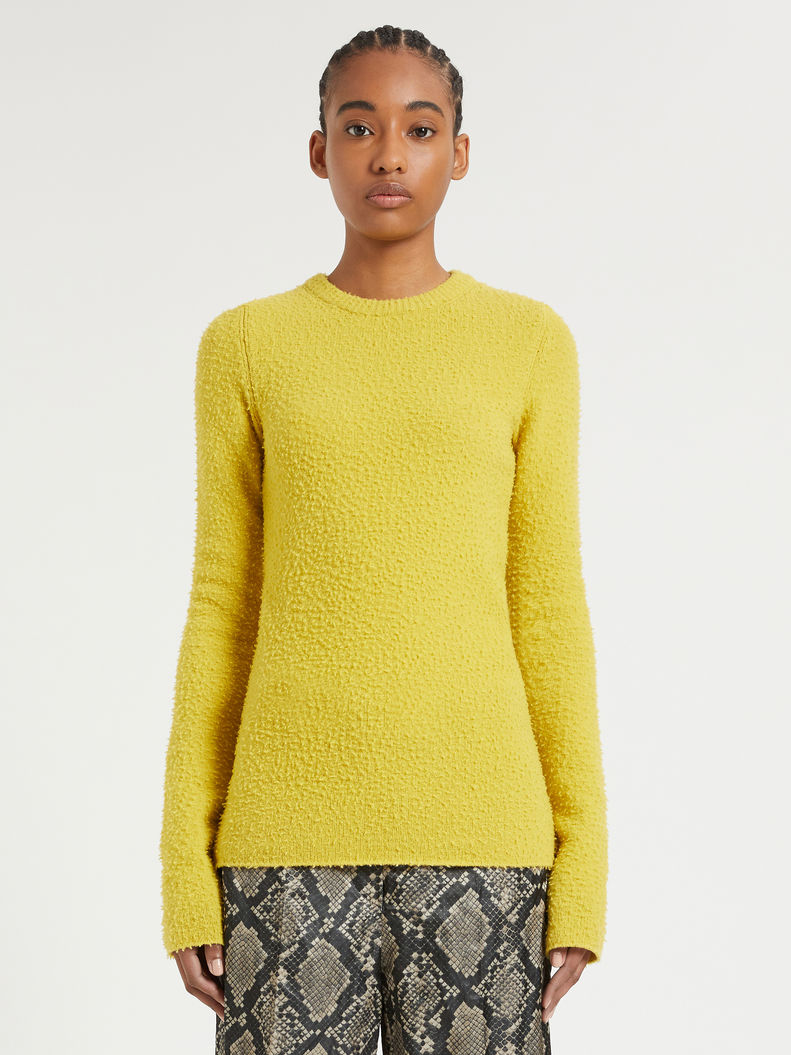 Womens Max Mara Knitwear | Wool And Angora Knit Shirt Mustard