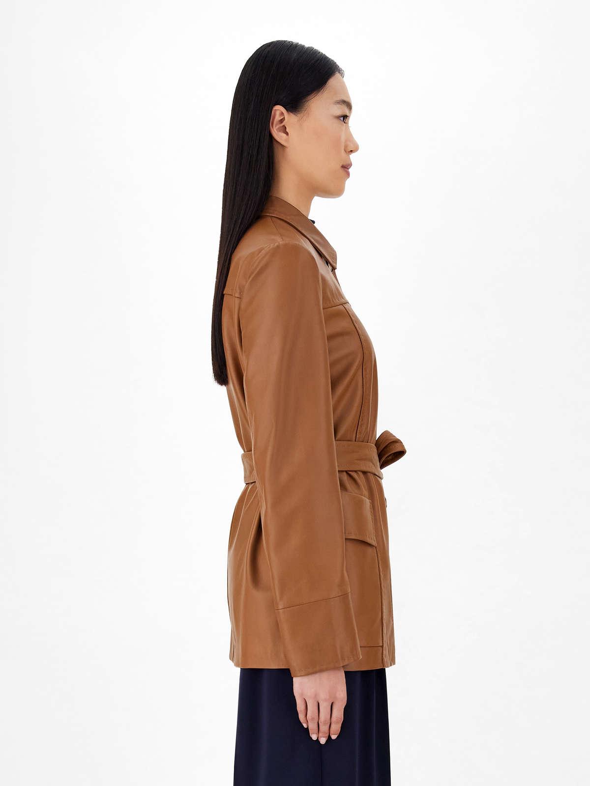 Womens Max Mara Leather And Fur Coats | Nappa Leather Jacket Mud