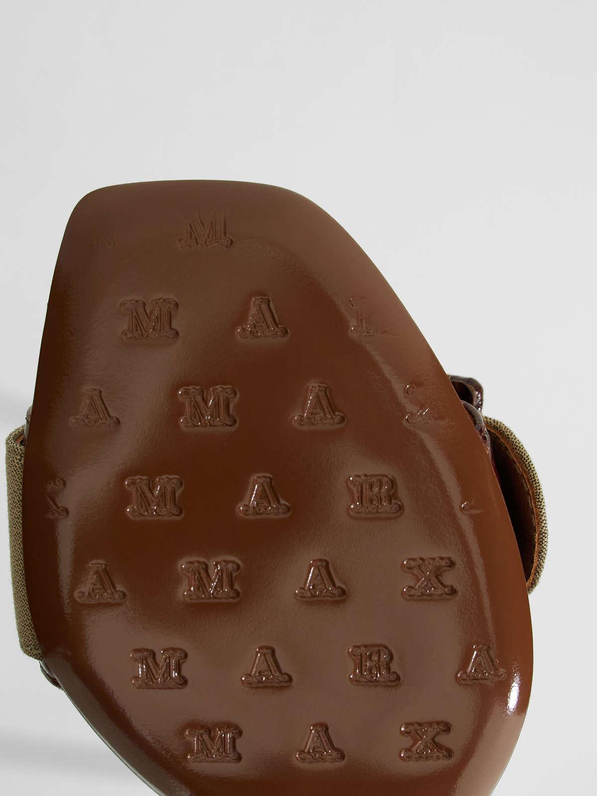 Womens Max Mara Sandals | Crocodile-Print Leather Mule Tobacco