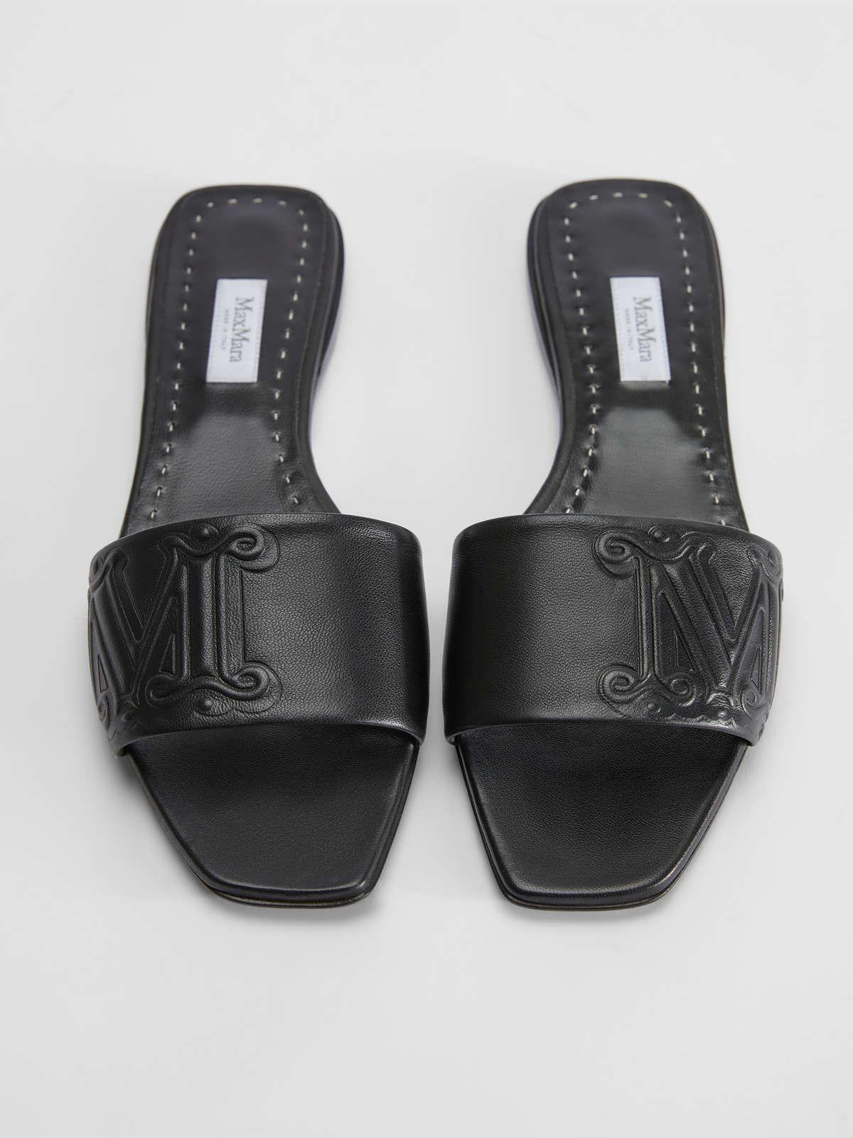 Womens Max Mara Sandals | Nappa Leather Mule Black
