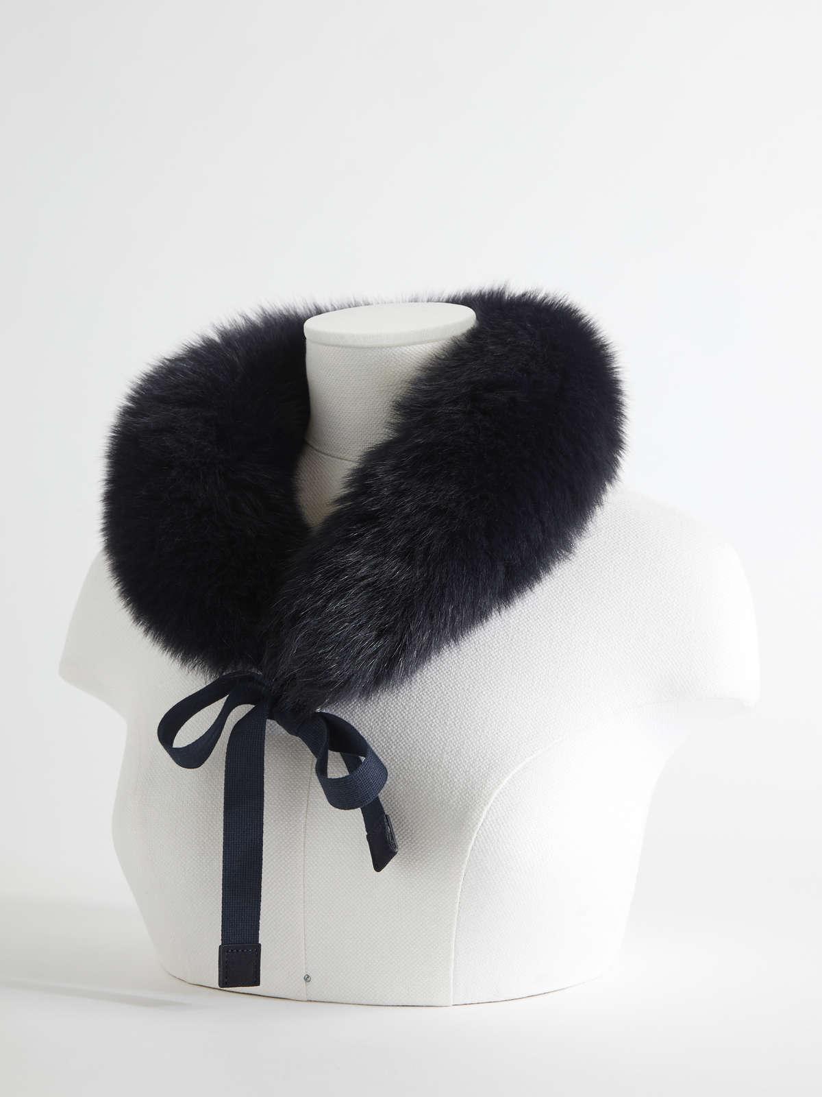 Womens Max Mara Scarves And Foulards | Fox Fur Hood Trim Ultramarine