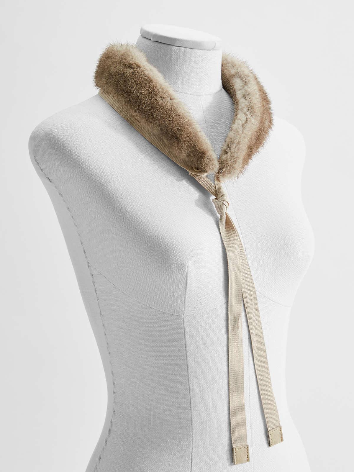 Womens Max Mara Scarves And Foulards | Mink Hood Trim Medium Grey