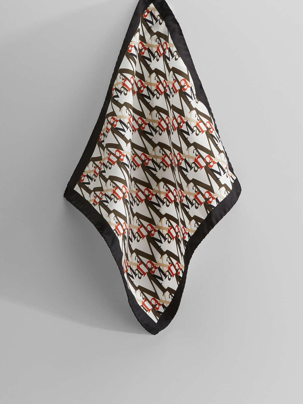 Womens Max Mara Scarves And Foulards | Printed Silk Twill Pocket Square Kaki