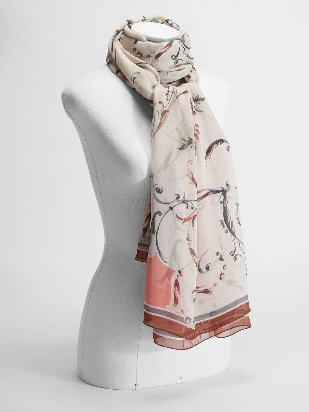 Womens Max Mara Scarves And Foulards | Silk Chiffon Stole Antique Rose