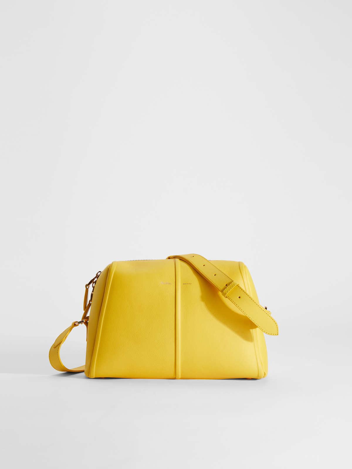 Womens Max Mara Shoulder Bags | Leather Cross-Body Bag Bright Yellow