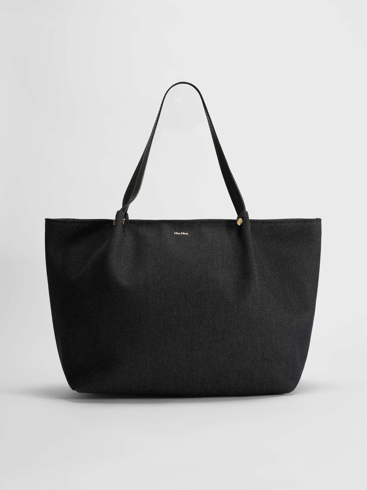 Womens Max Mara Shoulder Bags | Shopping Bag In Denim Black