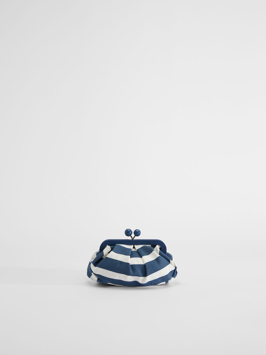 Womens Max Mara Shoulder Bags | Small Striped Canvas Pasticcino Bag Ultramarine