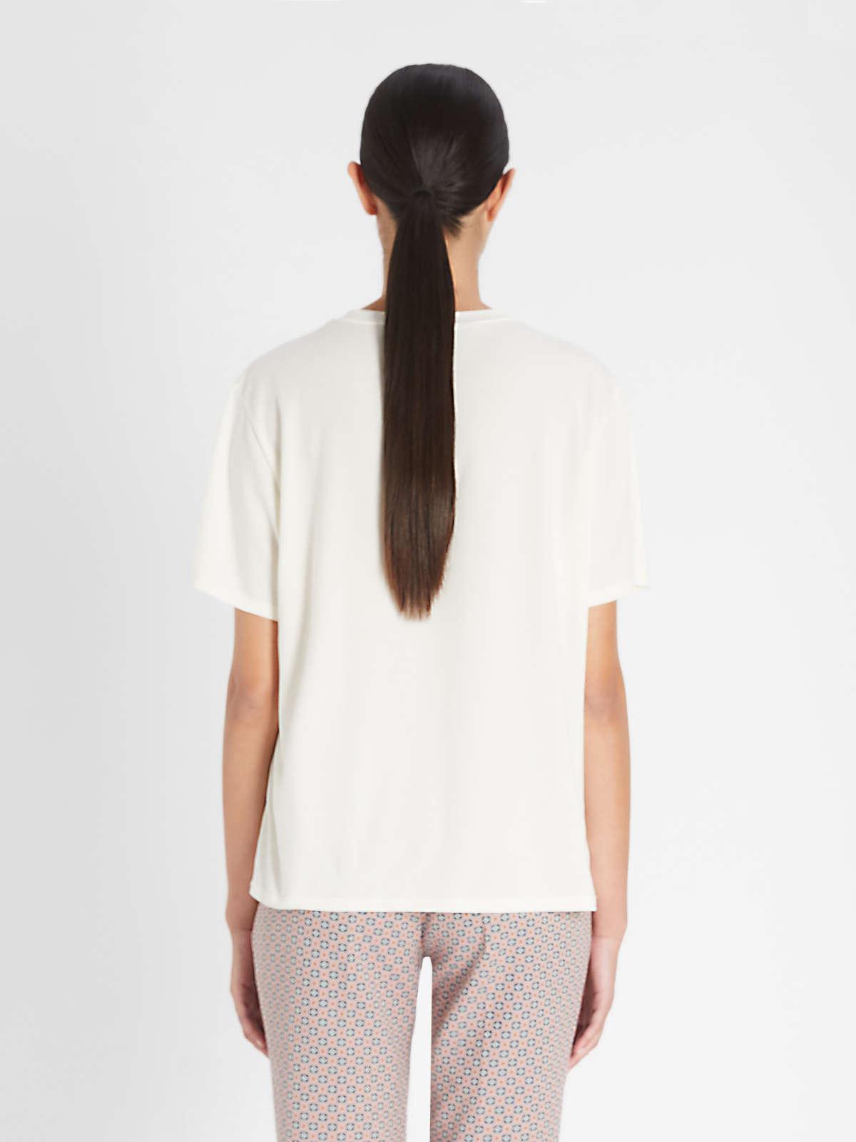 Womens Max Mara Tops And T-Shirts | Silk Crepe De Chine T-Shirt White