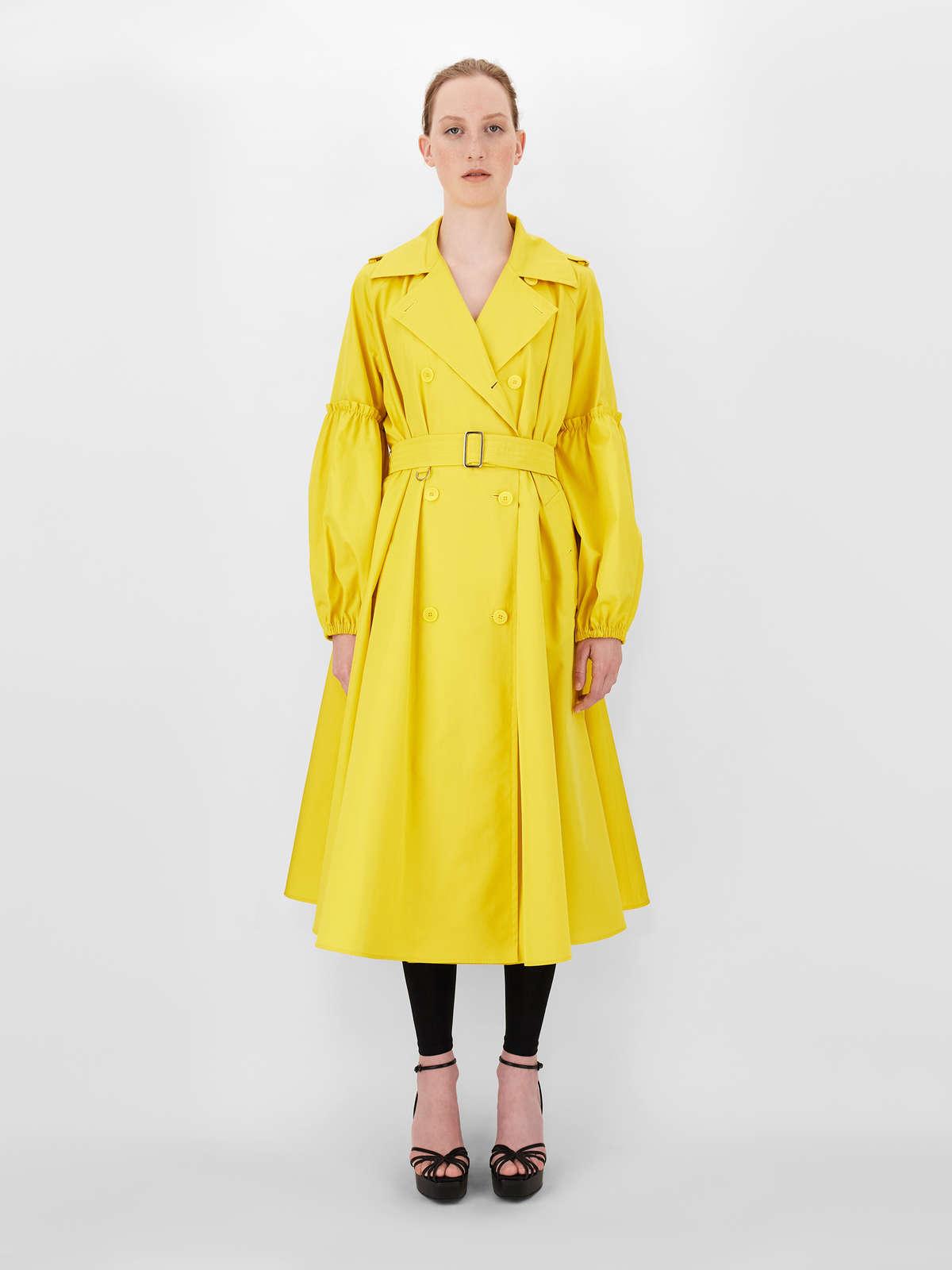 Womens Max Mara Trench | Cotton Poplin Trench Coat Yellow