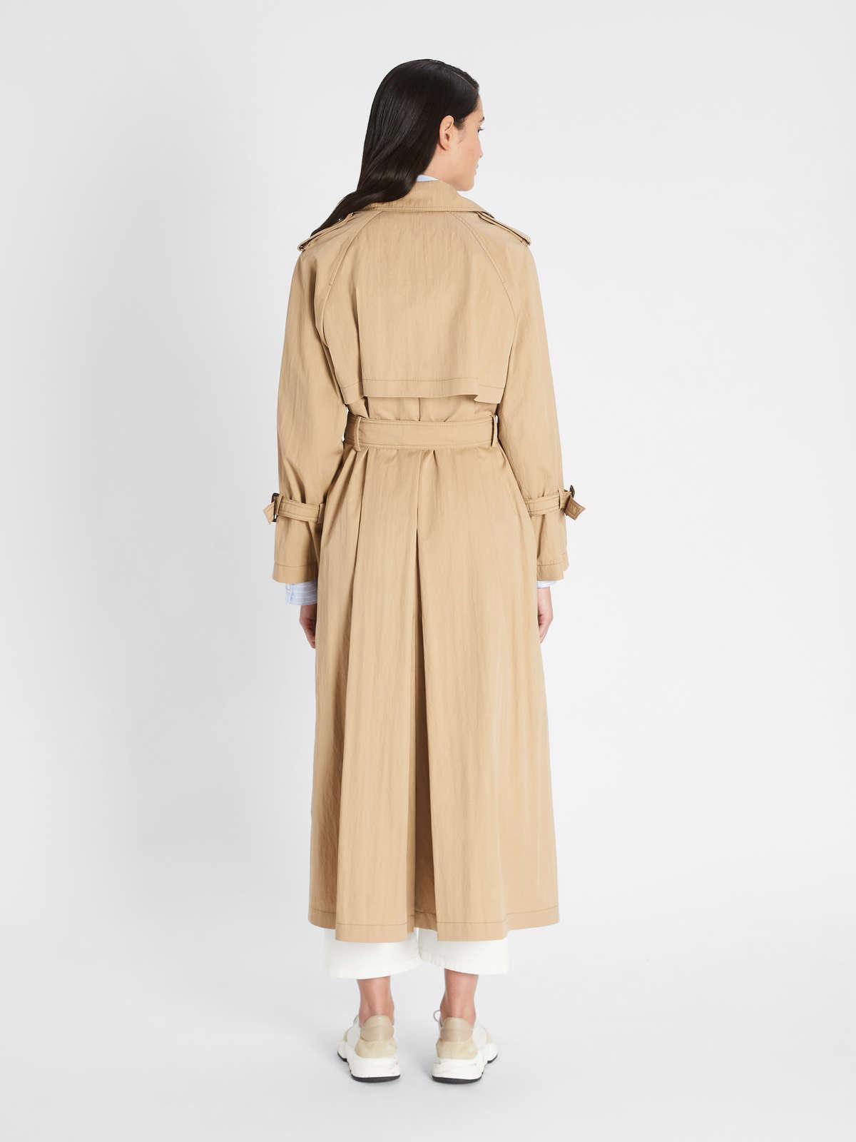 Womens Max Mara Trench | Water-Repellent Cotton Twill Trench Coat Earth