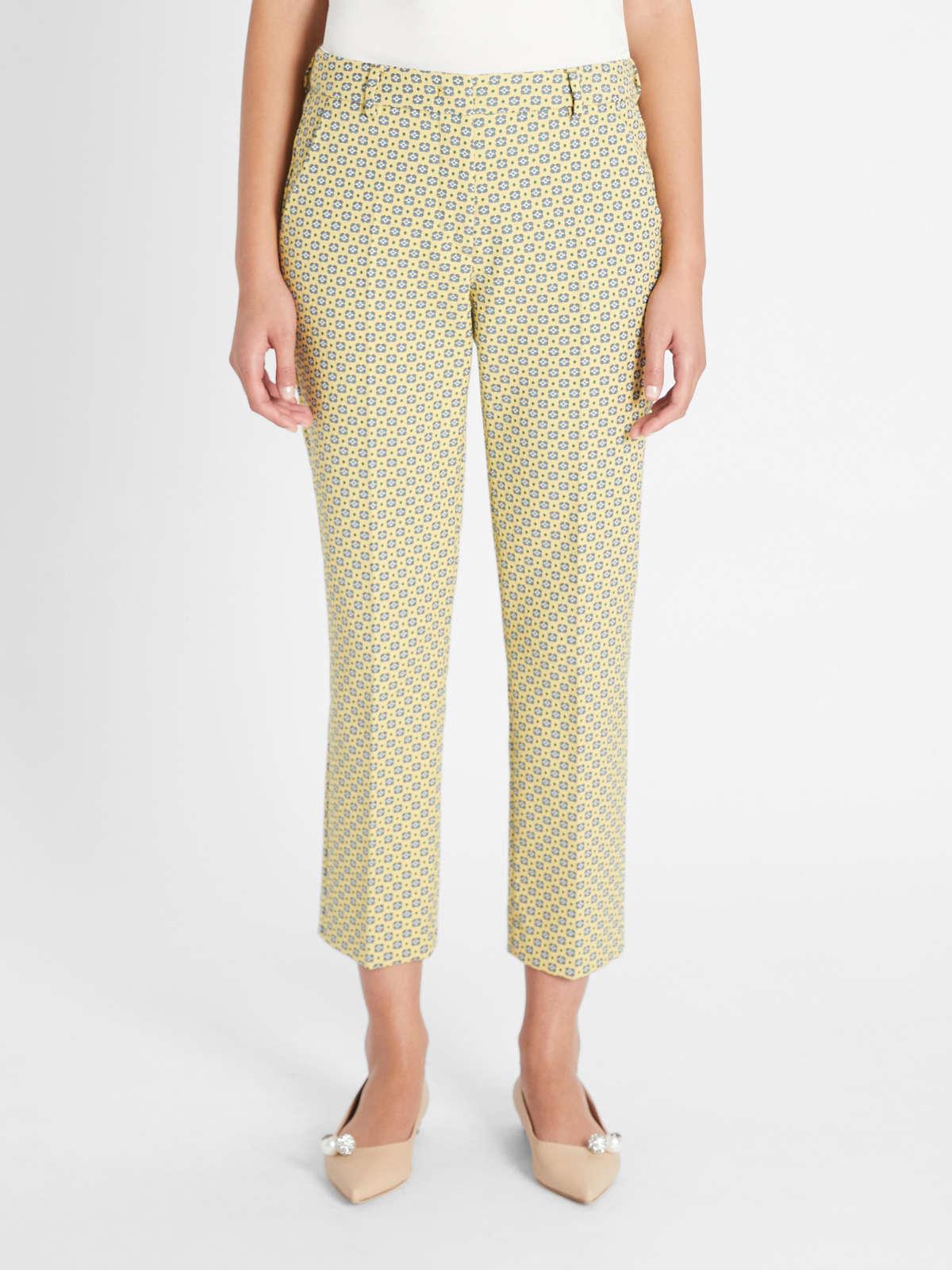 Womens Max Mara Trousers And Jeans | Cotton Jacquard Trousers Pale Yellow