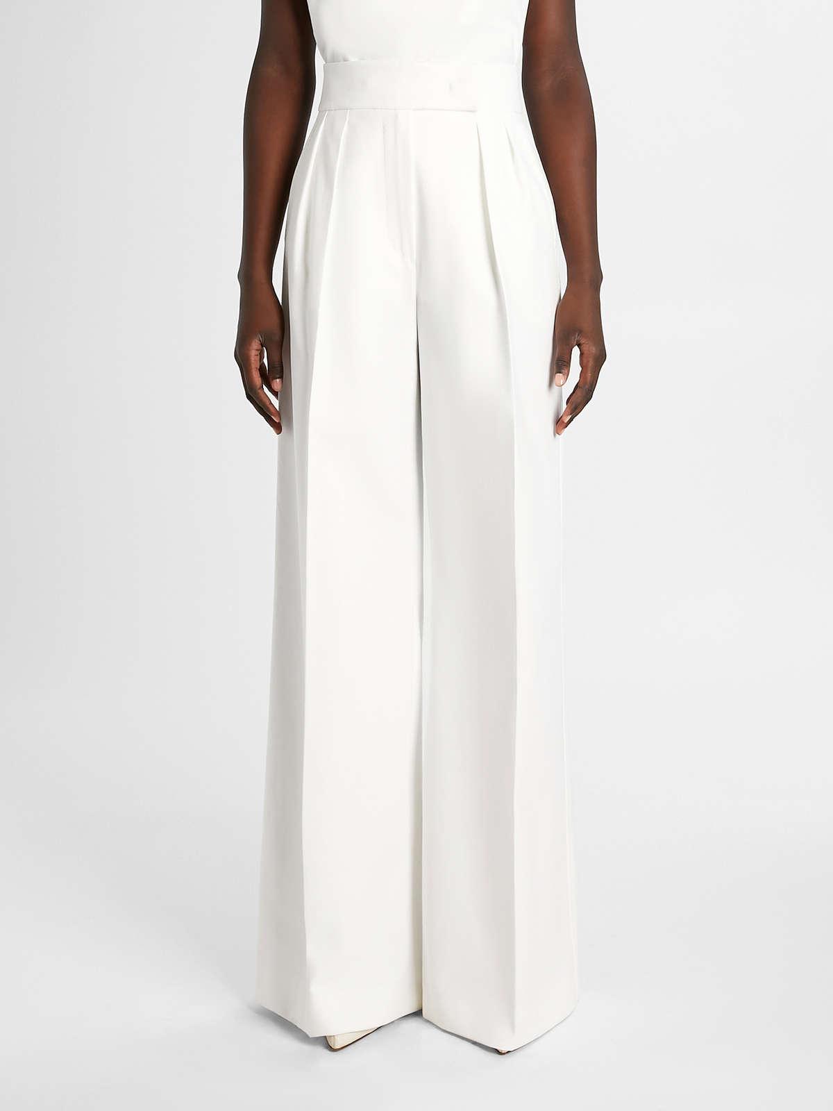 Womens Max Mara Trousers And Jeans | Cotton Trousers Optical White