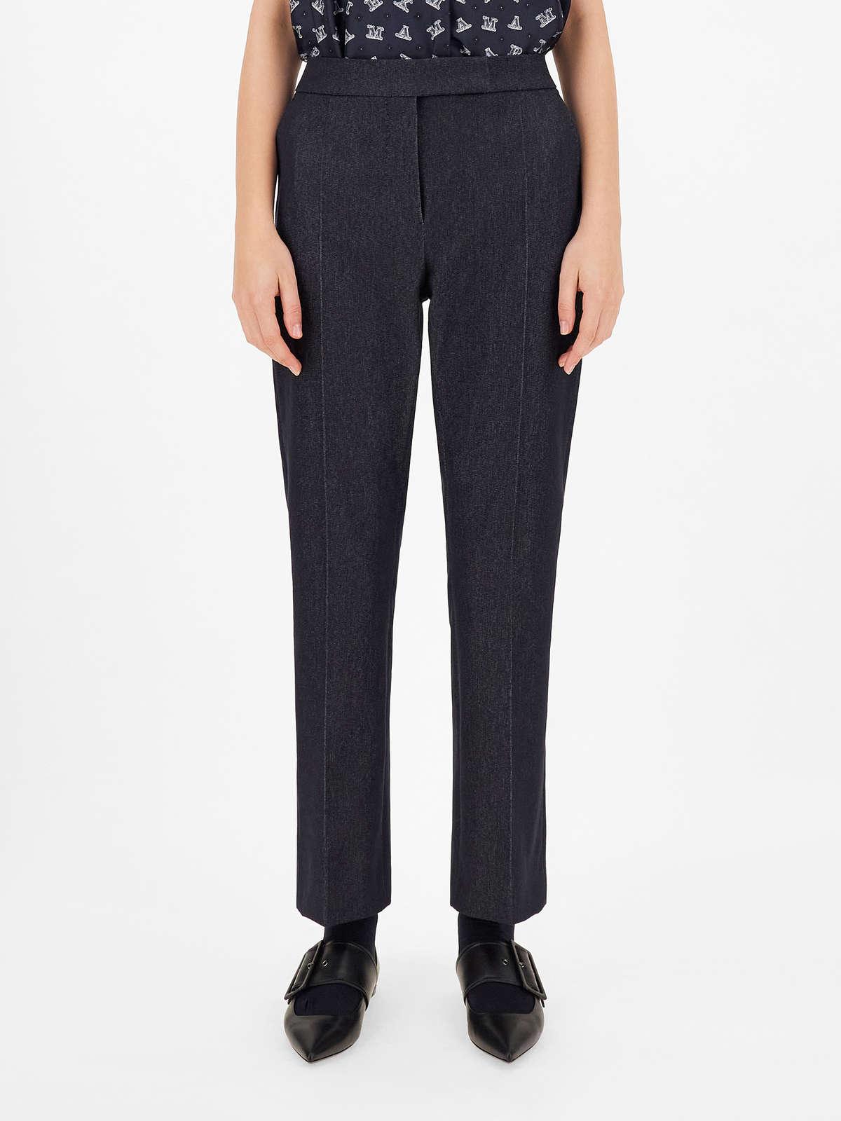 Womens Max Mara Trousers And Jeans | Denim-Effect Cotton Trousers Ultramarine