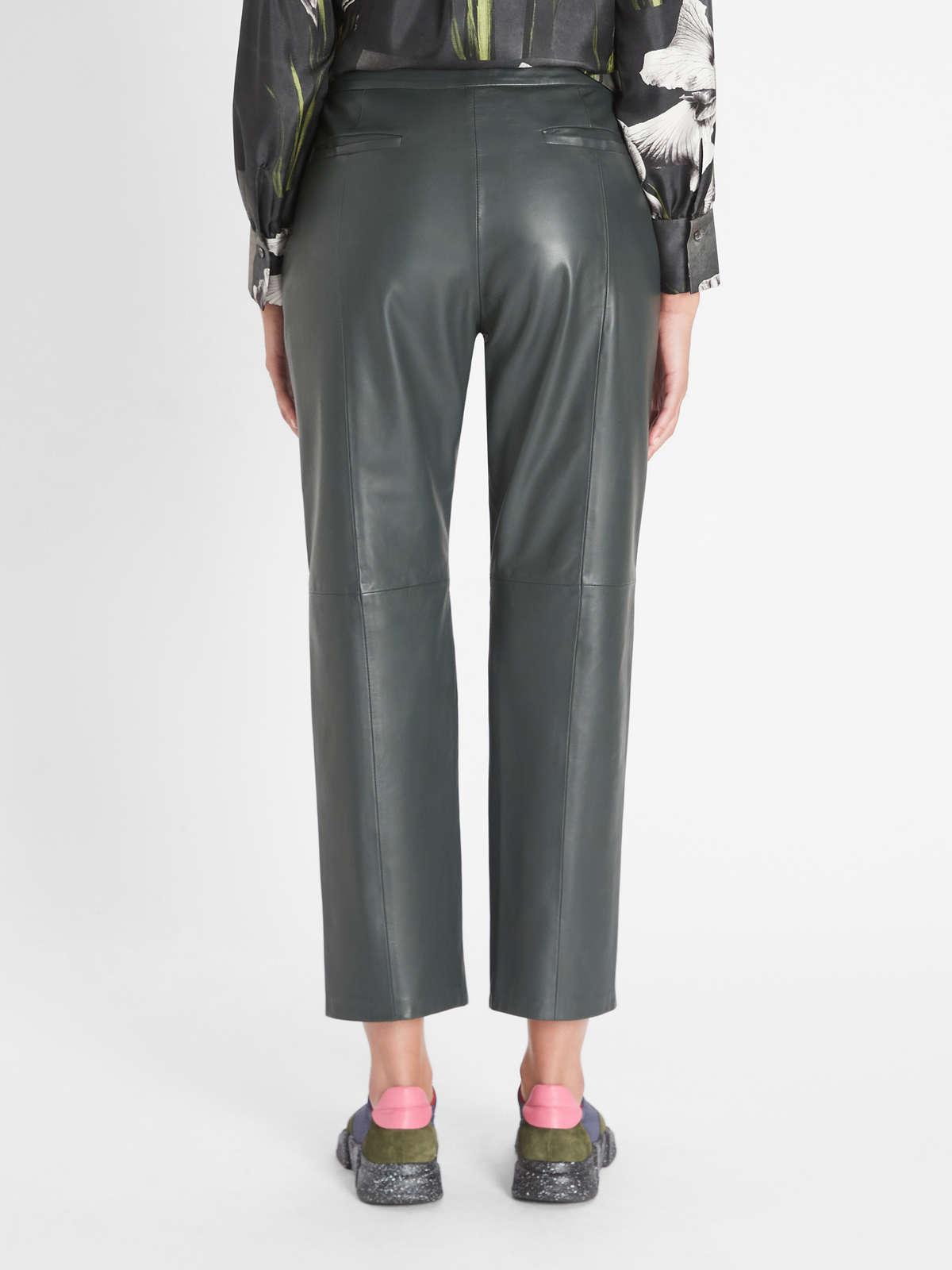 Womens Max Mara Trousers And Jeans | Nappa Leather Trousers Dark Green