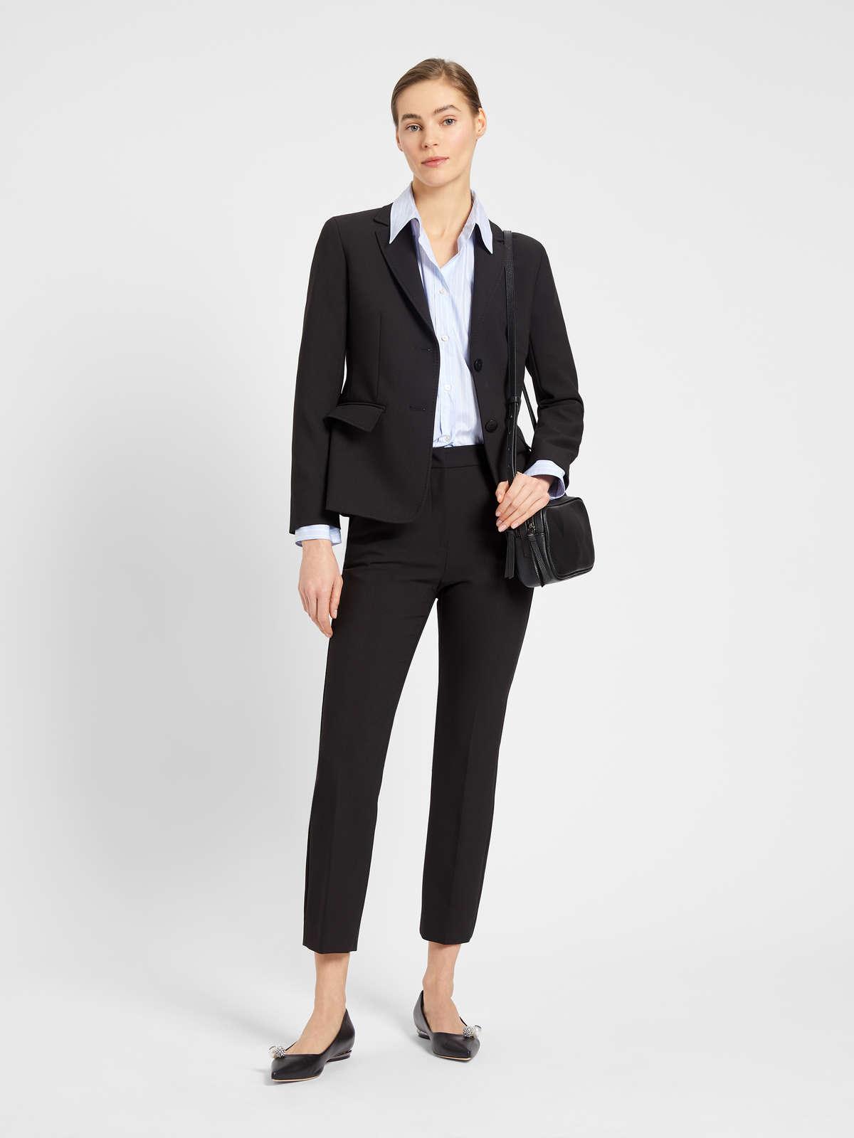 Womens Max Mara Trousers And Jeans | Viscose Canvas Trousers Black