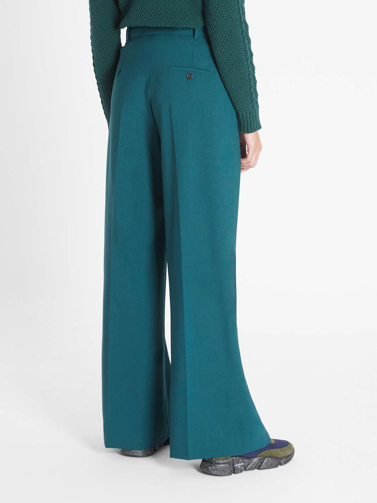 Womens Max Mara Trousers And Jeans | Woollen Cloth Trousers Dark Green